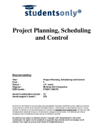 Project Planning, Scheduling and Control Samenvatting 