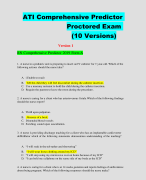 ATI Comprehensive Predictor Proctored Exam (10 Versions