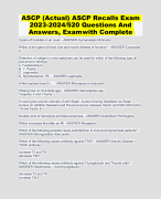 ASCP (Actual) ASCP Recalls Exam 2023-2024/520 Questions And Answers, Exam with Complete