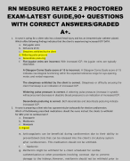 RN MEDSURG RETAKE 2 PROCTORED EXAM-LATEST GUIDE,90+ QUESTIONS WITH CORRECT ANSWERS/GRADED A+. 