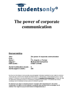 The power of corporate communication Samenvatting 