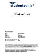 Good to Great Samenvatting 