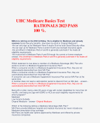 UHC Medicare Basics Test RATIONALS 2023 PASS 100 %.