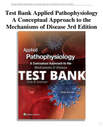 Test Bank Applied Pathophysiology A Conceptual Approach to the Mechanisms of Disease 3rd Edition All Chaptes | A+ ULTIMATE GUIDE 2022