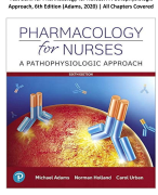 Test Bank for Pharmacology for Nurses: A Pathophysiologic Approach, 6th Edition (Adams, 2020) | All Chapters Covered