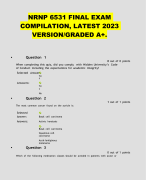 NRNP 6531 FINAL EXAM COMPILATION, LATEST 2023 VERSION/GRADED A+. 