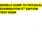 SEIDELS GUIDE TO PHYSICAL EXAMINATION 8TH EDITION TEST BANK