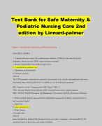 Test Bank for Safe Maternity & Pediatric Nursing Care 2nd edition by Linnard-palmer