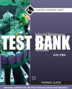 Test Bank For Industrial Maintenance Electrical & Instrumentation, Level 3 3rd Edition All Chapters