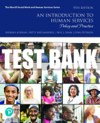 Test Bank For Introduction to Human Services, An: Policy and Practice 9th Edition All Chapters