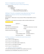 Cost Accounting notities week 2