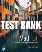 Test Bank For Math Lit: A Pathway to College Mathematics 3rd Edition All Chapters