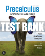 Test Bank For Precalculus: A Unit Circle Approach 4th Edition All Chapters