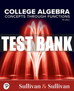 Test Bank For College Algebra: Concepts Through Functions 5th Edition All Chapters