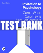 Test Bank For Invitation to Psychology 8th Edition All Chapters