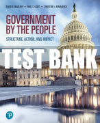 Test Bank For Government by the People 27th Edition All Chapters
