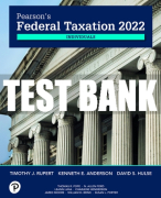 Test Bank For Pearson's Federal Taxation 2022 Individuals 35th Edition All Chapters