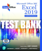 Test Bank For Your Office: Microsoft Office 365, Excel 2019 Comprehensive 1st Edition All Chapters