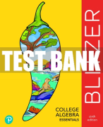 Test Bank For College Algebra Essentials 6th Edition All Chapters