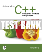 Test Bank For Starting Out with C++ from Control Structures to Objects 10th Edition All Chapters