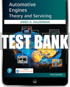 Test Bank For Automotive Engines: Theory and Servicing 10th Edition All Chapters