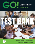 Test Bank For GO! Microsoft 365: Excel 2021 1st Edition All Chapters