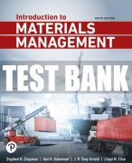 Test Bank For Introduction to Materials Management 9th Edition All Chapters