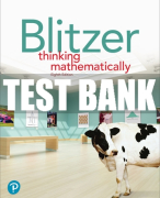 Test Bank For Thinking Mathematically 8th Edition All Chapters
