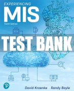 Test Bank For Experiencing MIS 10th Edition All Chapters