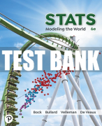 Test Bank For Stats: Modeling the World 6th Edition All Chapters