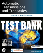 Test Bank For Automatic Transmissions and Transaxles 8th Edition All Chapters