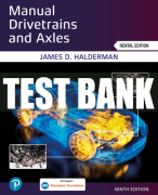 Test Bank For Manual Drivetrains and Axles 9th Edition All Chapters