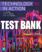 Test Bank For Technology in Action 18th Edition All Chapters