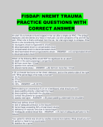 FISDAP/ NREMT TRAUMA PRACTICE QUESTIONS WITH CORRECT ANSWER