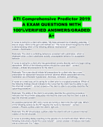 ATI Comprehensive Predictor 2019 A EXAM QUESTIONS WITH 100%VERIFIED ANSWERS/GRADED A+  