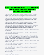 NURS 406 PHARMACOLOGY NURSING EXAM WITH QUESTIONS AND ANSWERS/RATED A+ 