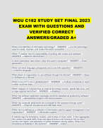   WGU C182 STUDY SET FINAL 2023 EXAM WITH QUESTIONS AND VERIFIED CORRECT ANSWERS/GRADED A+