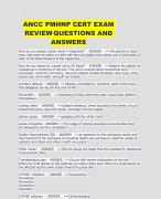 ANCC PMHNP CERT EXAM REVIEW   QUESTIONS AND ANSWERS 
