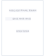 NSG 620 FINAL EXAM QNS AND ANS 20232024