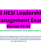 2023 HESI Leadership & Management Exam Version V1-V2 (Brand New Actual Screenshots from latest exam taken)