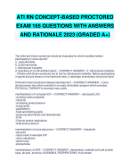 ATI RN CONCEPT-BASED PROCTORED EXAM 165 QUESTIONS WITH ANSWERS AND RATIONALE 2023 (GRADED A+)