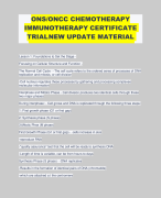 ONS/ONCC CHEMOTHERAPY IMMUNOTHERAPY CERTIFICATE TRIAL NEW UPDATE MATERIAL 