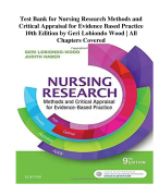 Test Bank for Nursing Research Methods and Critical Appraisal for Evidence Based Practice 10th Edition by Geri Lobiondo Wood | All Chapters Covered
