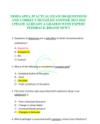 NISHA APEA 3P ACTUAL EXAM 180 QUESTIONS AND CORRECT DETAILED ANSWER 2023-2024 UPDATE ALREADY A GRADED WITH EXPERT FEEDBACK |BRAND NEW!!