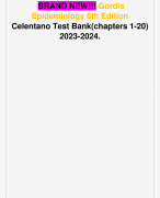 BRAND NEW!!! Gordis Epidemiology 6th Edition Celentano Test Bank(chapters 1-20) 2023-2024.