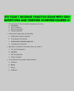 ATI TEAS 7 SCIENCE PRACTICE EXAM WITH 200+ QUESTIONS AND VERIFIED ANSWERS/GRADED A+
