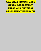 AVA CRUZ IHUMAN CASE STUDY ASSESSMENT QUEST AND PHYSICAL ASSESSMENT FEEDBACK