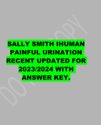 SALLY SMITH IHUMAN PAINFUL URINATION RECENT UPDATED FOR 2023/2024 WITH ANSWER KEY