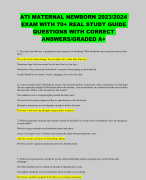 ATI MATERNAL NEWBORN 2023/2024 EXAM WITH 70+ REAL STUDY GUIDE QUESTIONS WITH CORRECT ANSWERS/GRADED A+ 