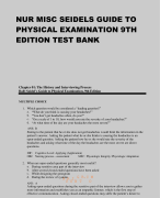 NUR MISC SEIDELS GUIDE TO PHYSICAL EXAMINATION 9TH EDITION TEST BAN